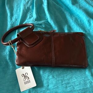 HOBO Rich Brown Leather Wristlet